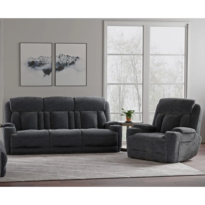 Dalton Lucky Charcoal Power Reclining Sofa and Recliner