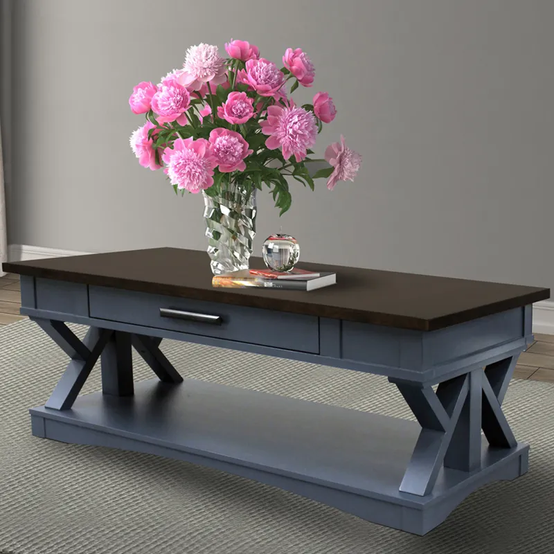 Americana Modern Denim Cocktail Table with 2 End Tables