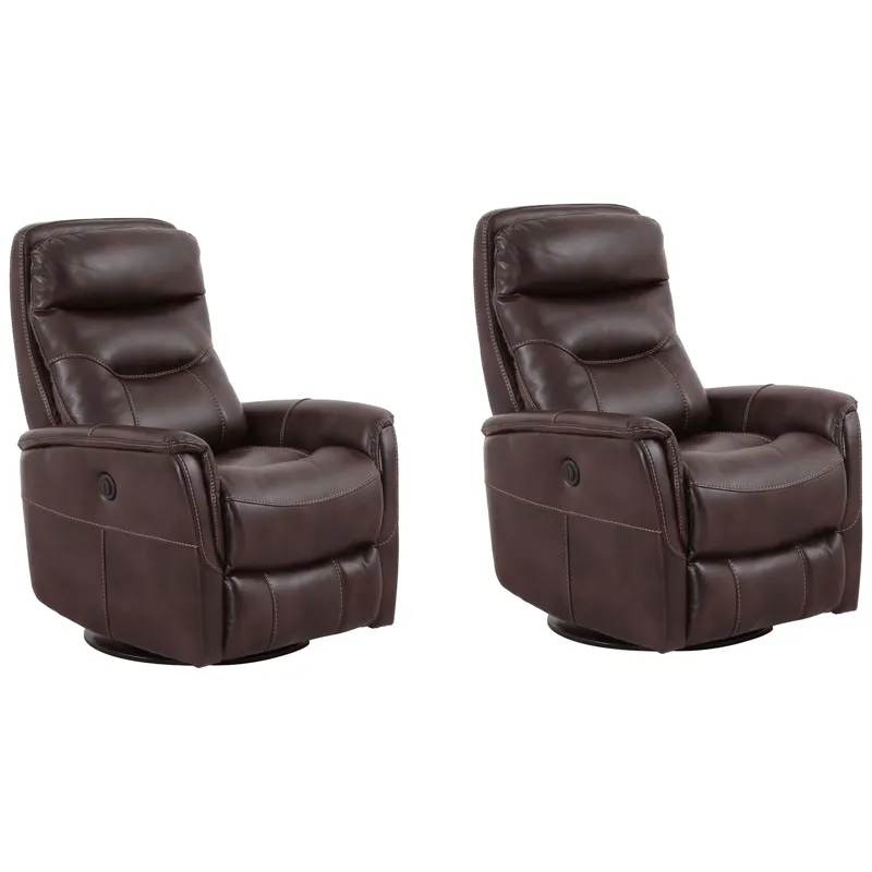 Gemini Truffle Power Swivel Glider Recliner Two Pack