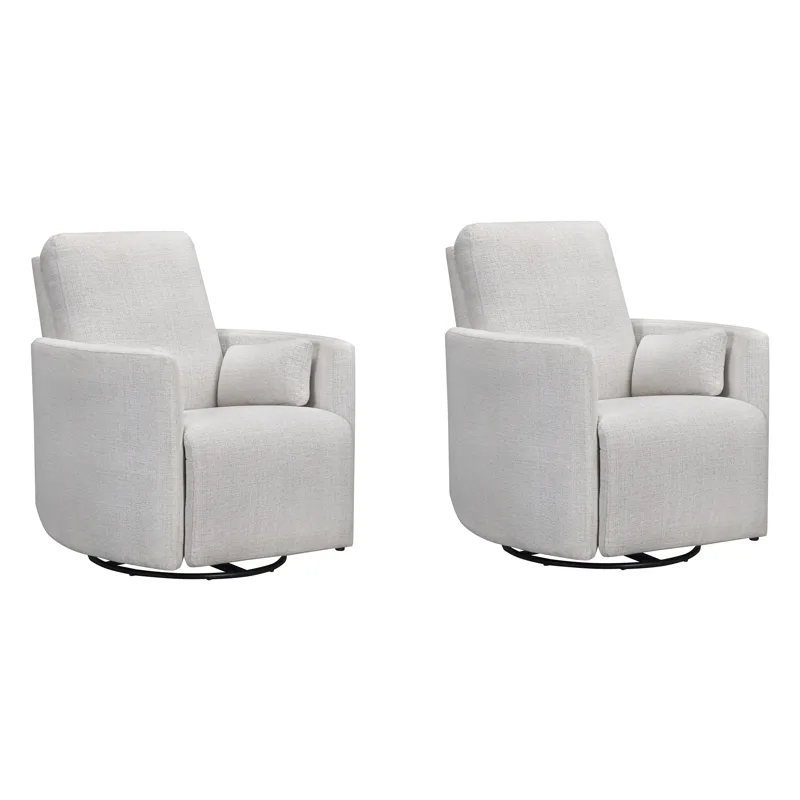 Turner Acadia White Manual Swivel Glider Recliner Two Pack