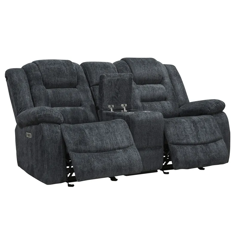 Bolton Misty Storm Manual Reclining Sofa Loveseat and Recliner