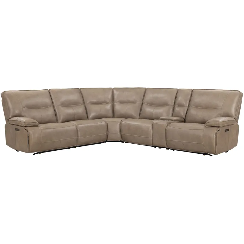 Gladiator Genova Mocha 6 Piece Modular Zero Gravity Power Reclining Sectional with Power Adjustable Headrests