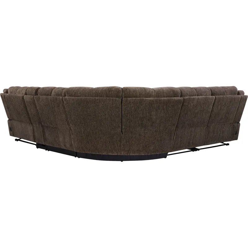 Bronco Plush Umber 6 Piece Modular Manual Reclining Sectional