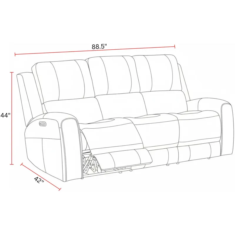 Belmont Autumn Fog Zero Gravity Power Reclining Sofa and Recliner