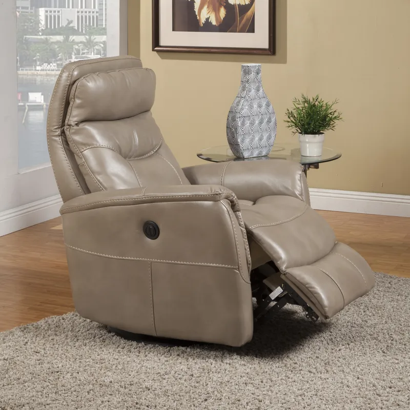 Gemini Linen Power Swivel Glider Recliner Two Pack