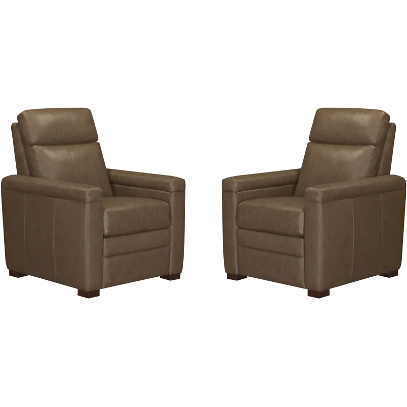 Garrison Renaissance Tobacco Manual Pushback Recliner Two Pack
