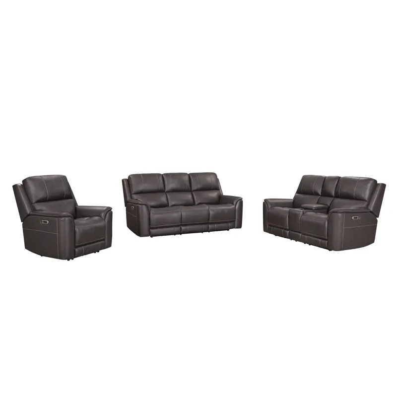 Easton Steamboat Brown Zero Gravity Power Reclining Sofa Loveseat and Recliner