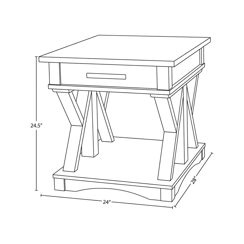Americana Modern Cotton Cocktail Table with 2 End Tables