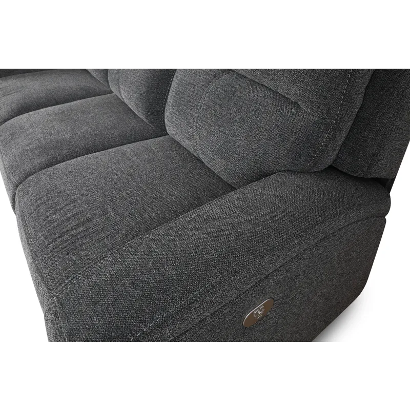 Polaris Bizmark Grey Power Reclining Sofa and Loveseat