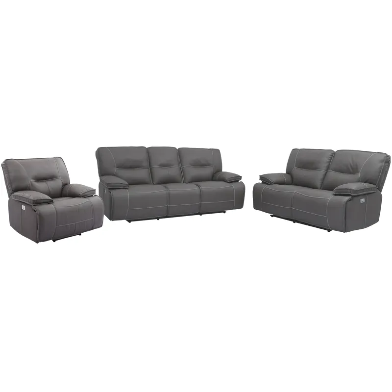 Spartacus Haze Power Reclining Sofa Loveseat and Recliner