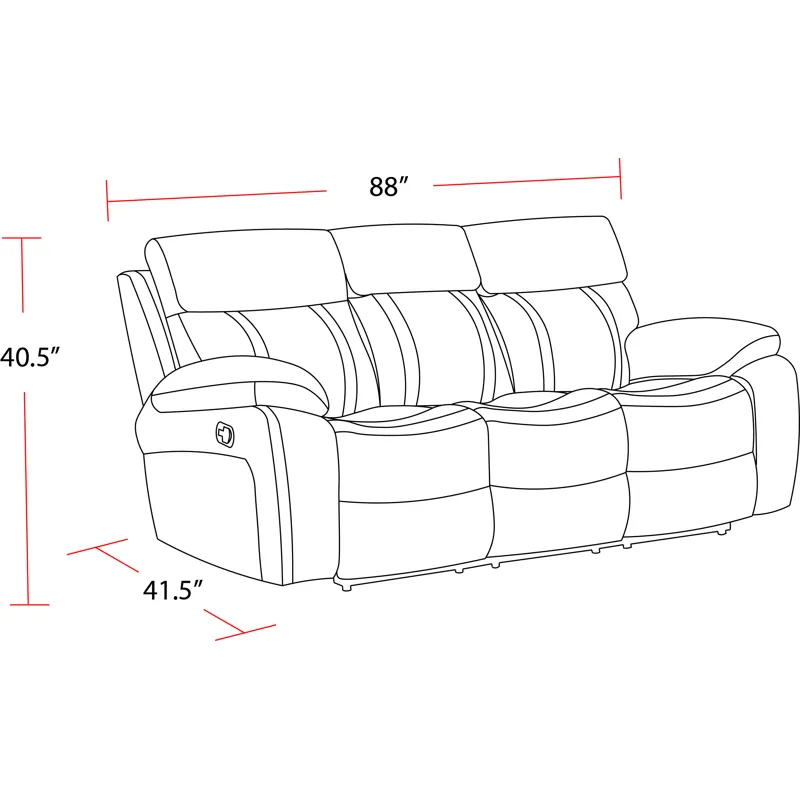 Theon Stokes Toffee Manual Reclining Sofa Loveseat and Recliner