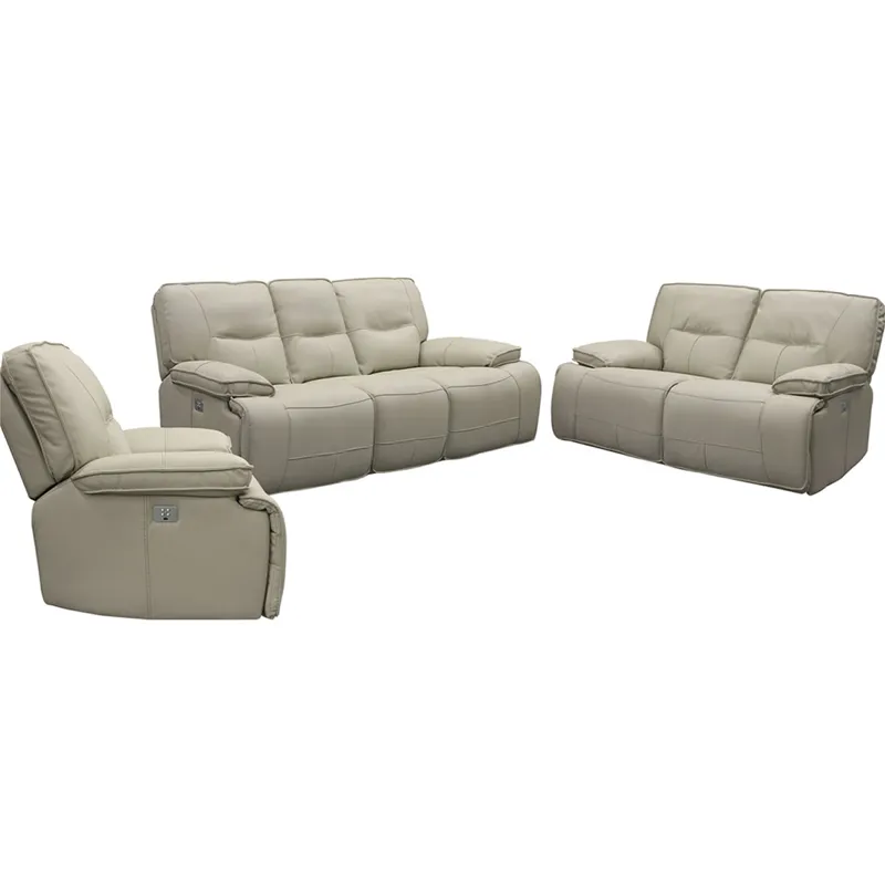 Spartacus Oyster Power Reclining Sofa Loveseat and Recliner