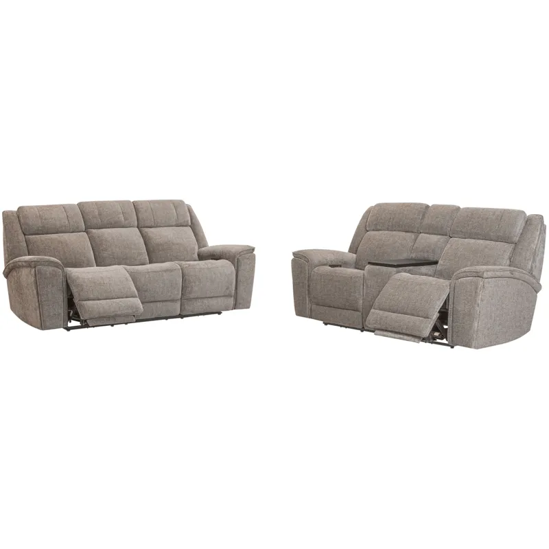 Colton Branson Tweed Power Zero Gravity Sofa and Loveseat with Immersive Audio