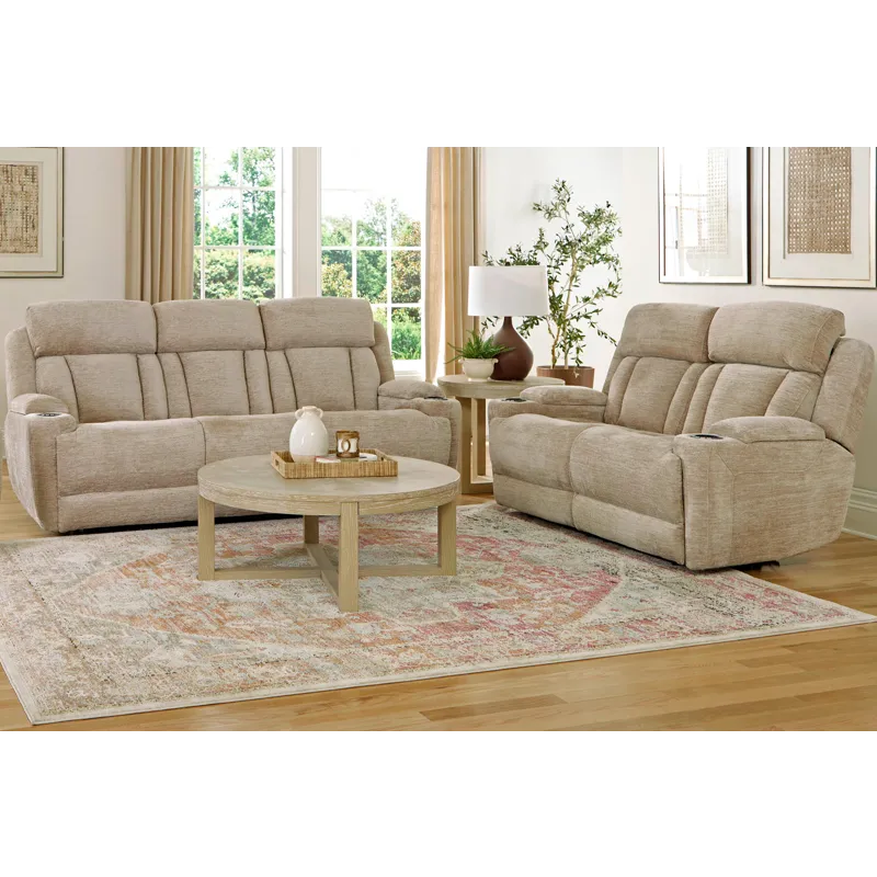 Dalton Lucky Fawn Power Reclining Sofa and Loveseat