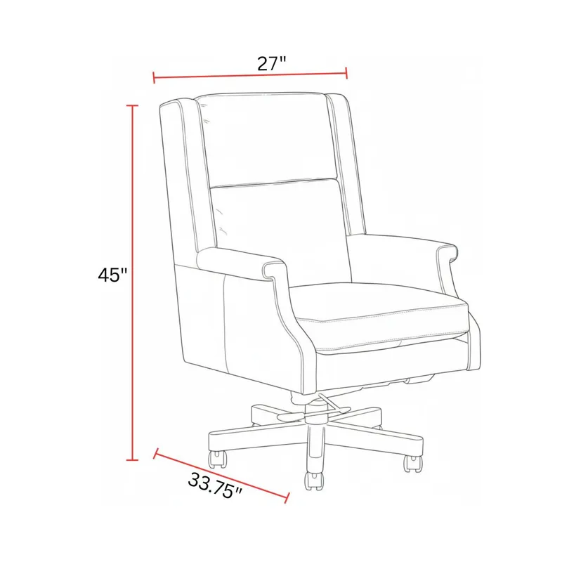 Dc132 Renaissance Chestnut Leather Desk Chair