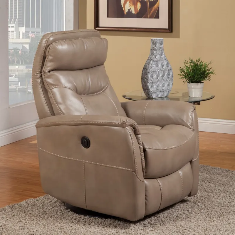 Gemini Linen Power Swivel Glider Recliner Two Pack
