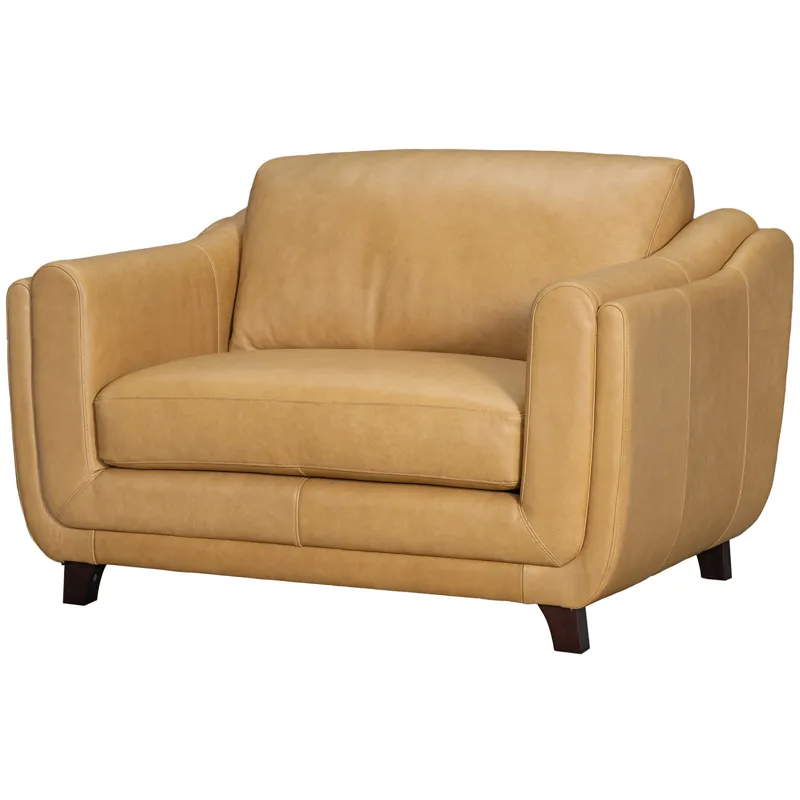Hayden Renaissance Marigold Stationary Chair and a Half with Ottoman