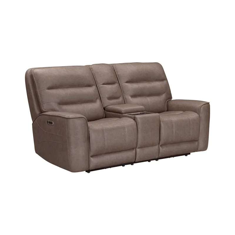 Lawson Sydney Brunette Power Zero Gravity Tilt Console Loveseat P2