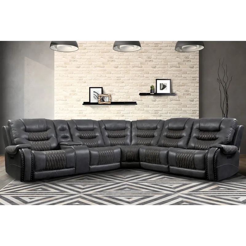 Outlaw Stallion 6 Piece Modular Power Reclining Sectional with Drop Down Table