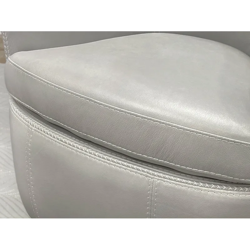 Barolo Steamboat Ice 100% Italian Leather Swivel Club Chair Two Pack