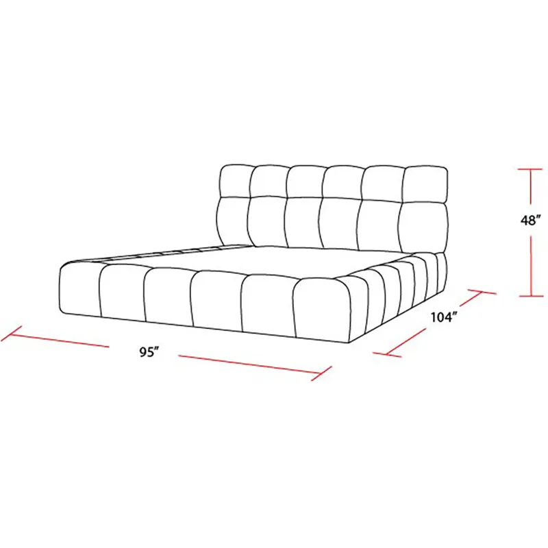 Escape Bedroom King Upholstered Bed with Dresser and Mirror