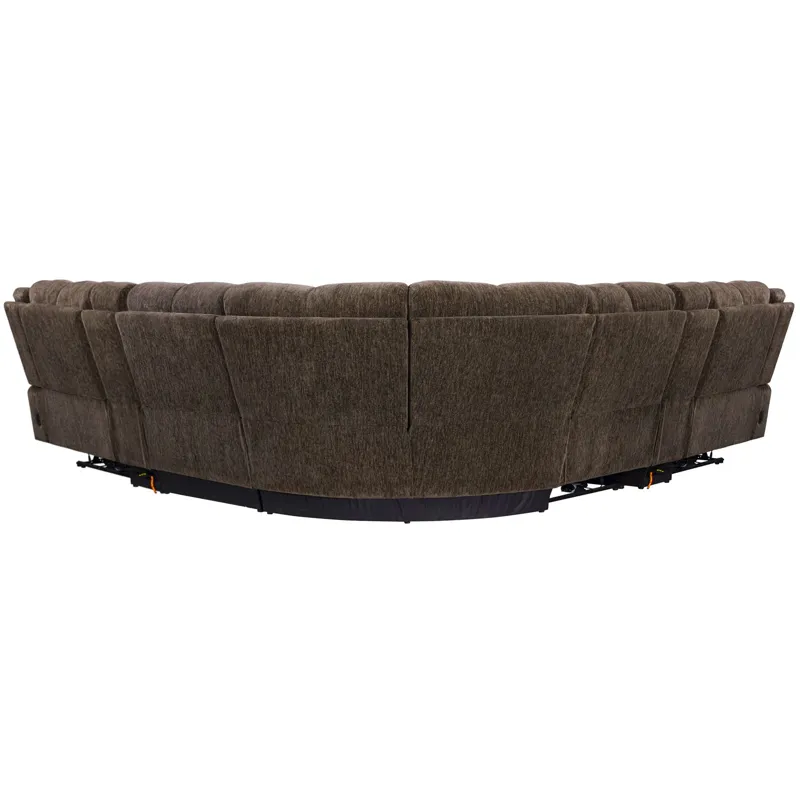 Bronco Plush Umber 7 Piece Modular Zero Gravity Power Reclining Sectional with Power Adjustable Headrests