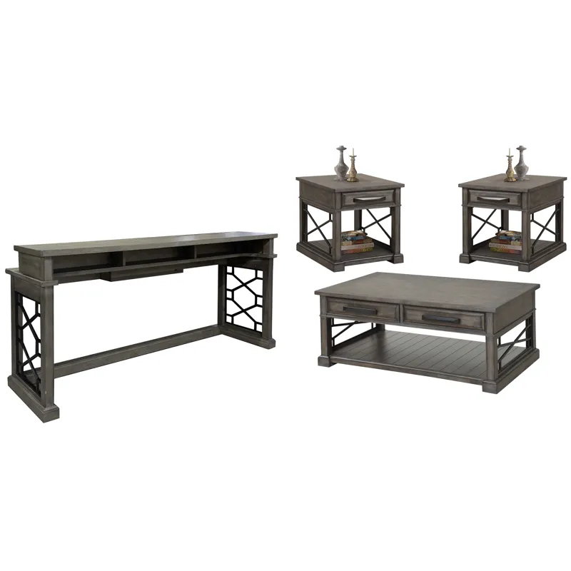 Sundance Smokey Grey Cocktail Table with 2 End Tables and Console Table