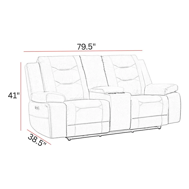 Caldwell Tahoe Fog Power Reclining Sofa and Loveseat