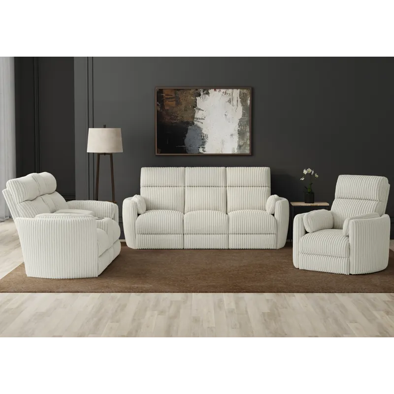 Radius Mega Ivory Power Reclining Sofa Loveseat and Recliner