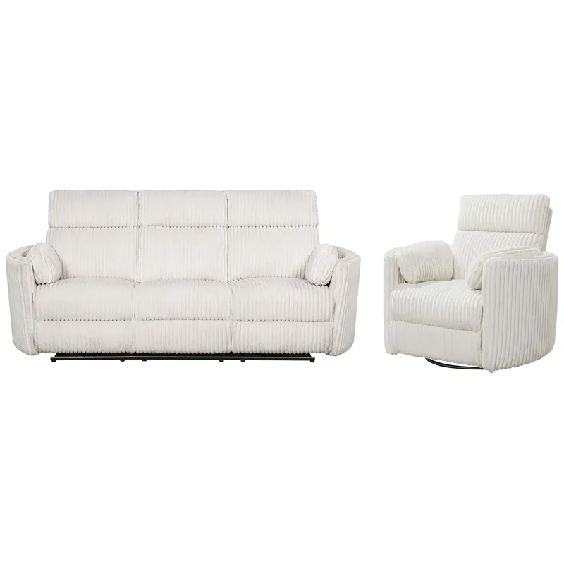 Radius Mega Ivory Power Reclining Sofa and Recliner