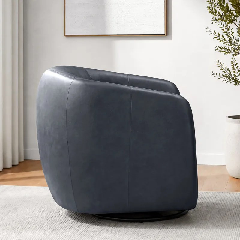 Como Renaissance Blue Swivel Glider Accent Chair