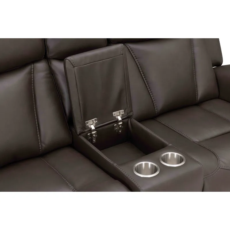 Maveric Bette Coffee Power Zero Gravity Console Loveseat P3