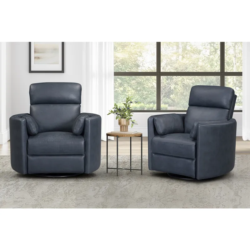 Radius Vintage Navy Swivel Power Glider Recliner Two Pack
