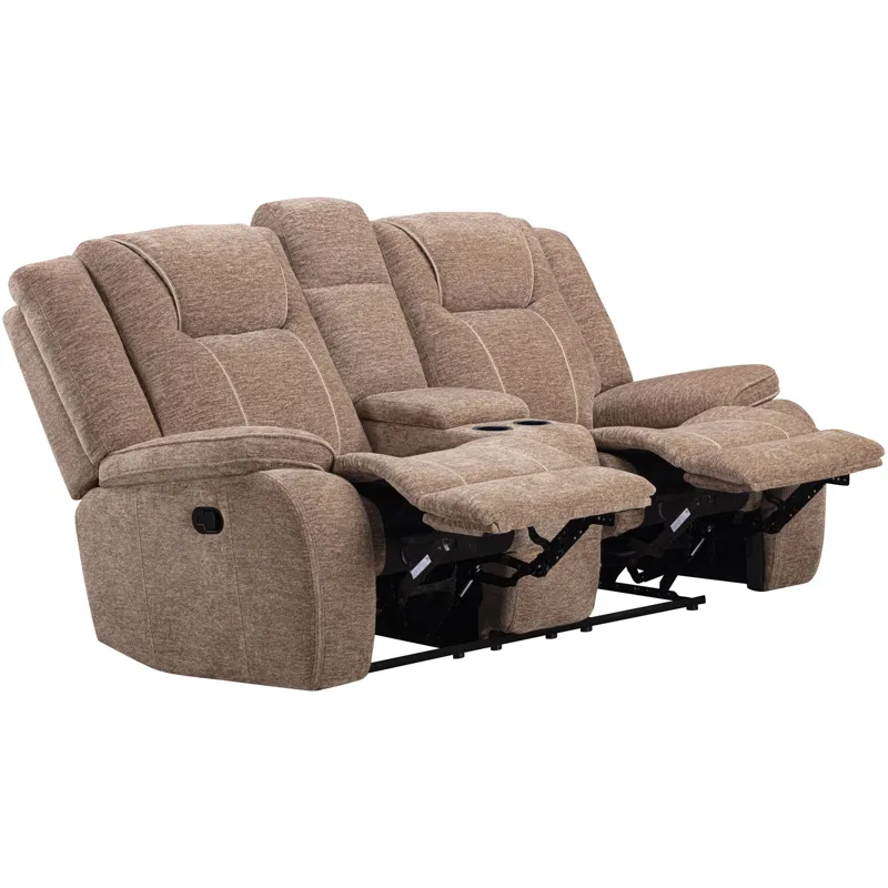 Bruno Plush Tobacco Manual Console Loveseat