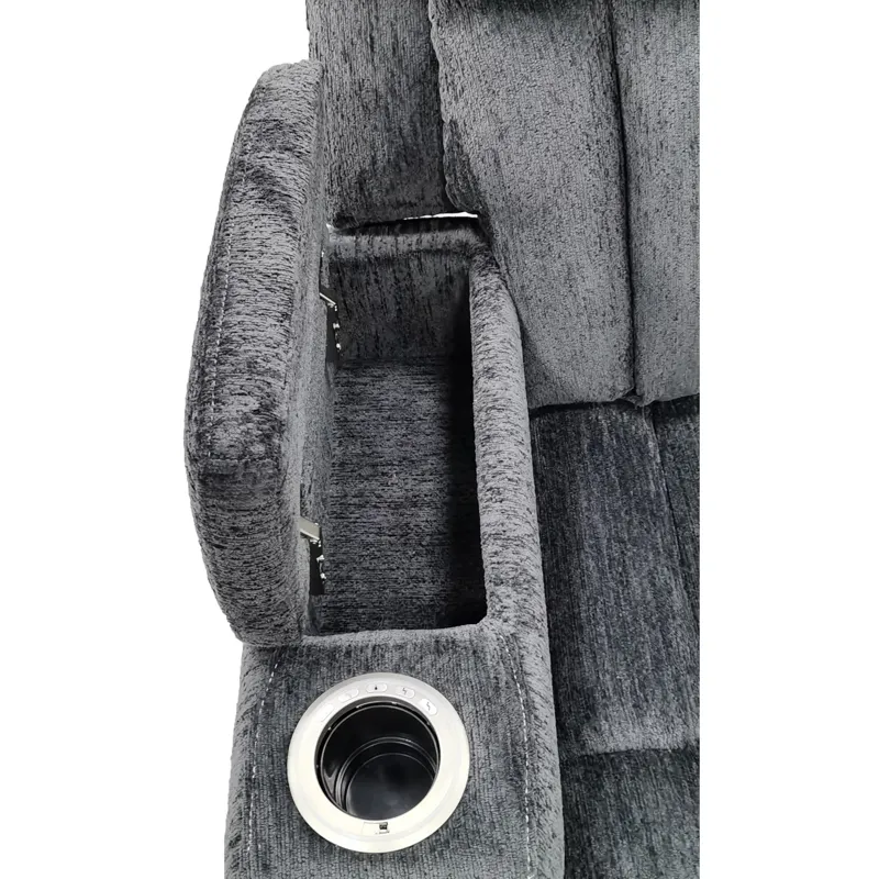 Dalton Lucky Charcoal Power Reclining Loveseat