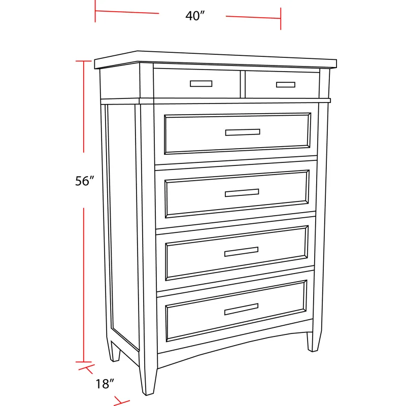 Americana Modern Bedroom 6 Drawer Chest