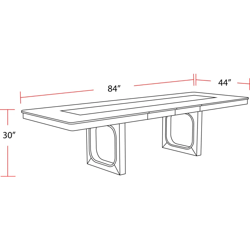 Escape Dining 84 Inch Rectangular Table with 8 Caster Chairs