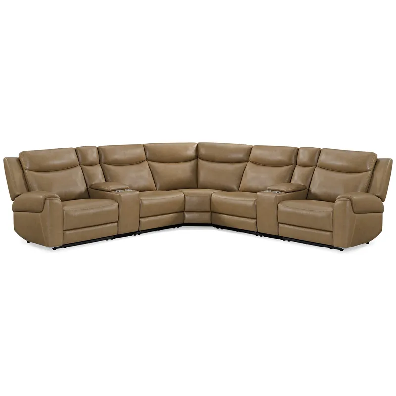 Momentum Cashew 7 Piece Modular Power Reclining Sectional with Power Adjustable Headrests