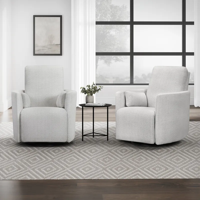 Turner Acadia White Manual Swivel Glider Recliner Two Pack