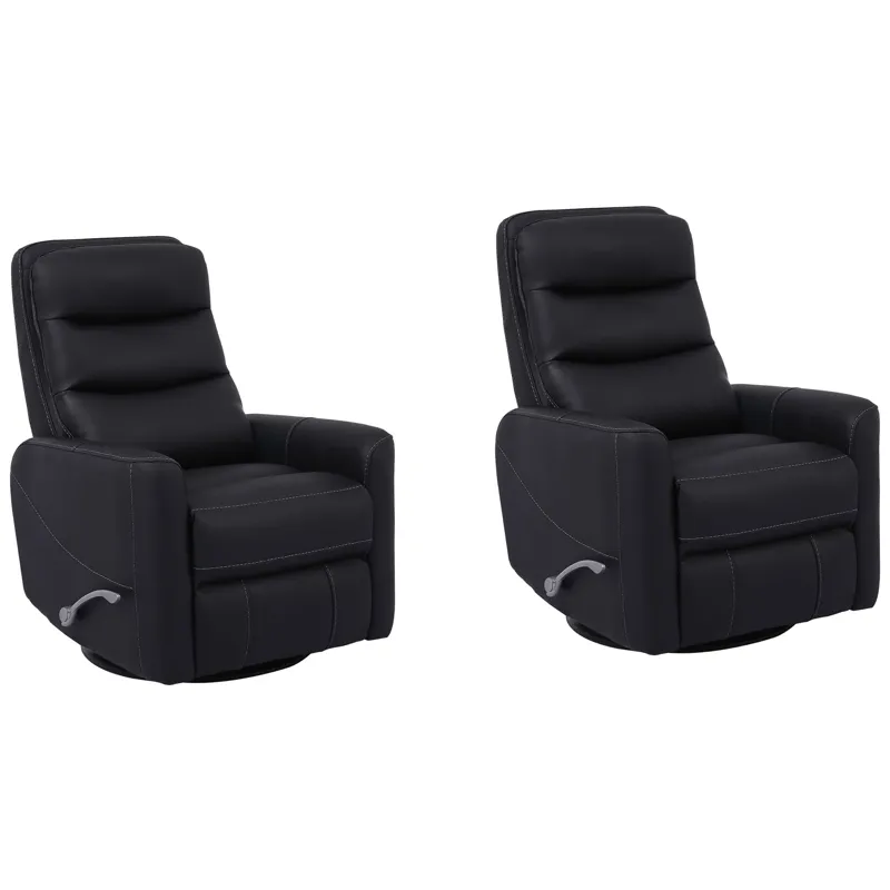 Hercules Black Swivel Glider Recliner Two Pack