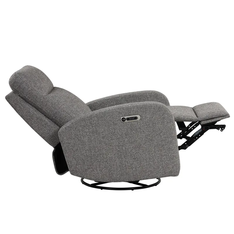 Thriller Natural Beauty Grey Power Swivel Glider Recliner Two Pack