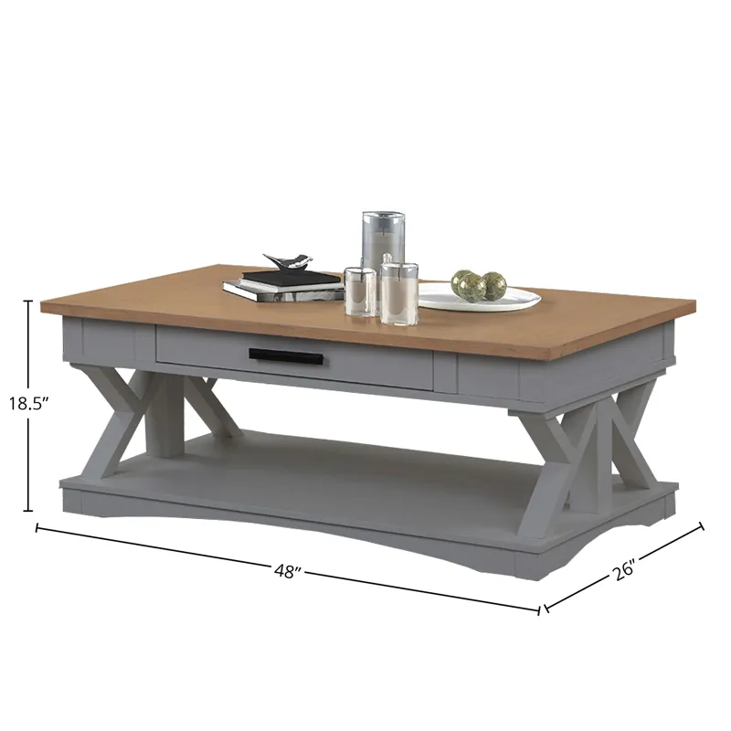 Americana Modern Dove Cocktail Table with 2 End Tables
