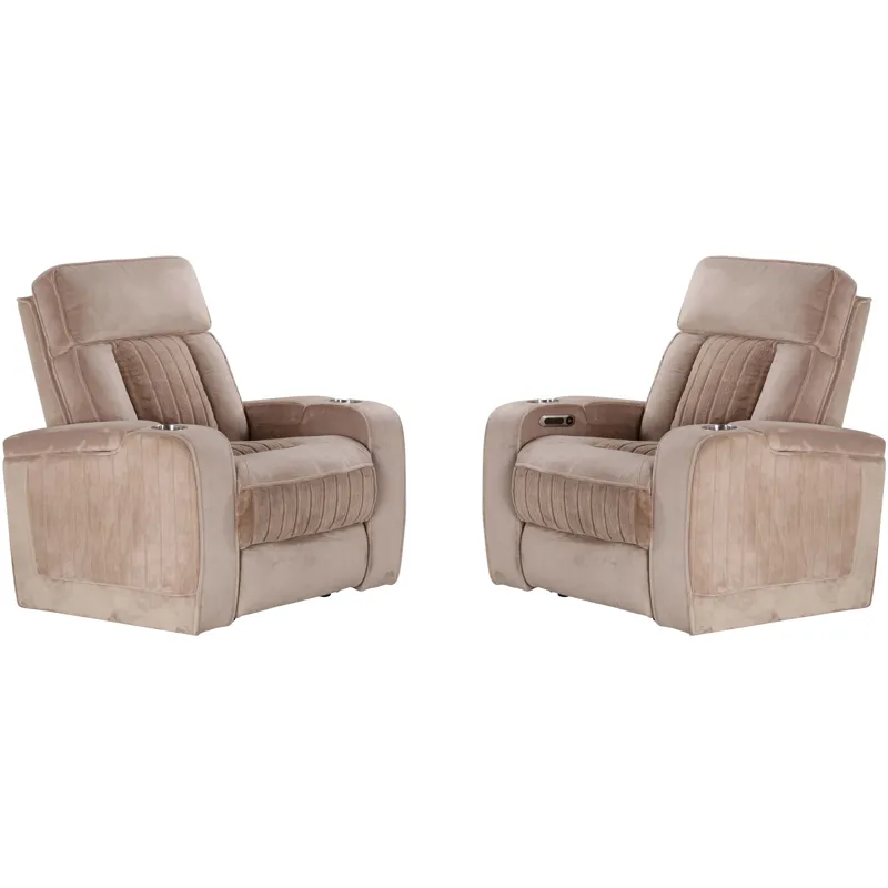 Equinox Mushroom Power Recliner Two Pack