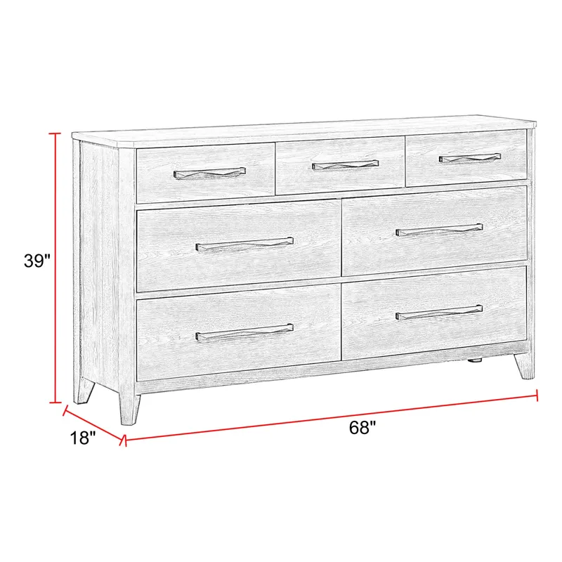 Breckenridge Bedroom King Bed 2 Nightstands and Dresser with Mirror