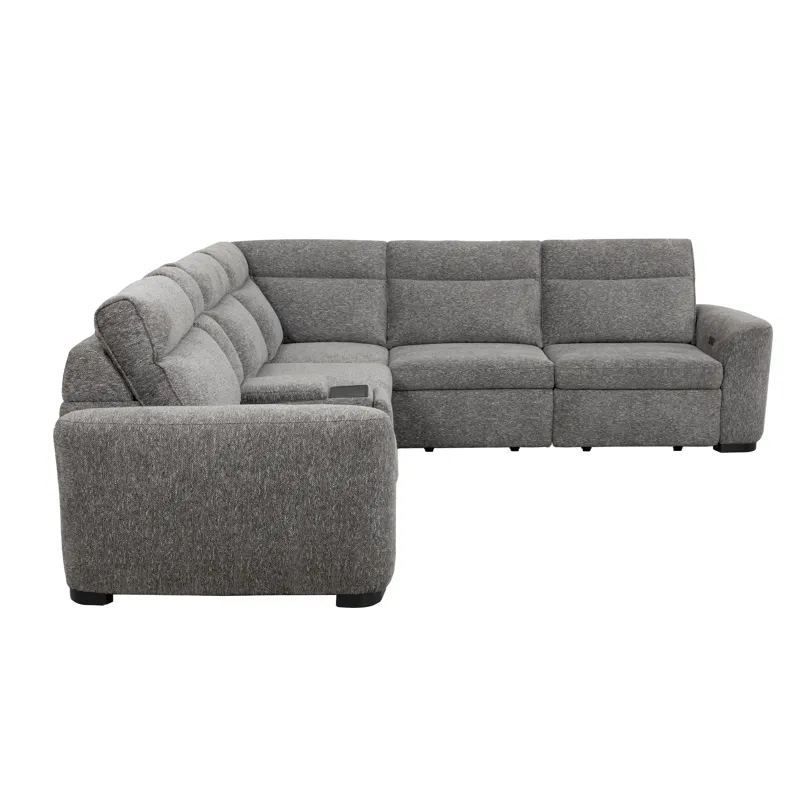 Kline Nightfall 6 Piece Power Sliding Sectional with Extension Footrests