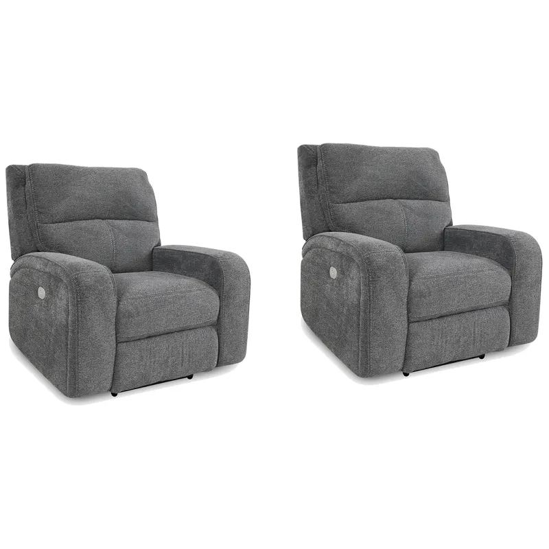 Polaris Bizmark Grey Power Recliner Two Pack