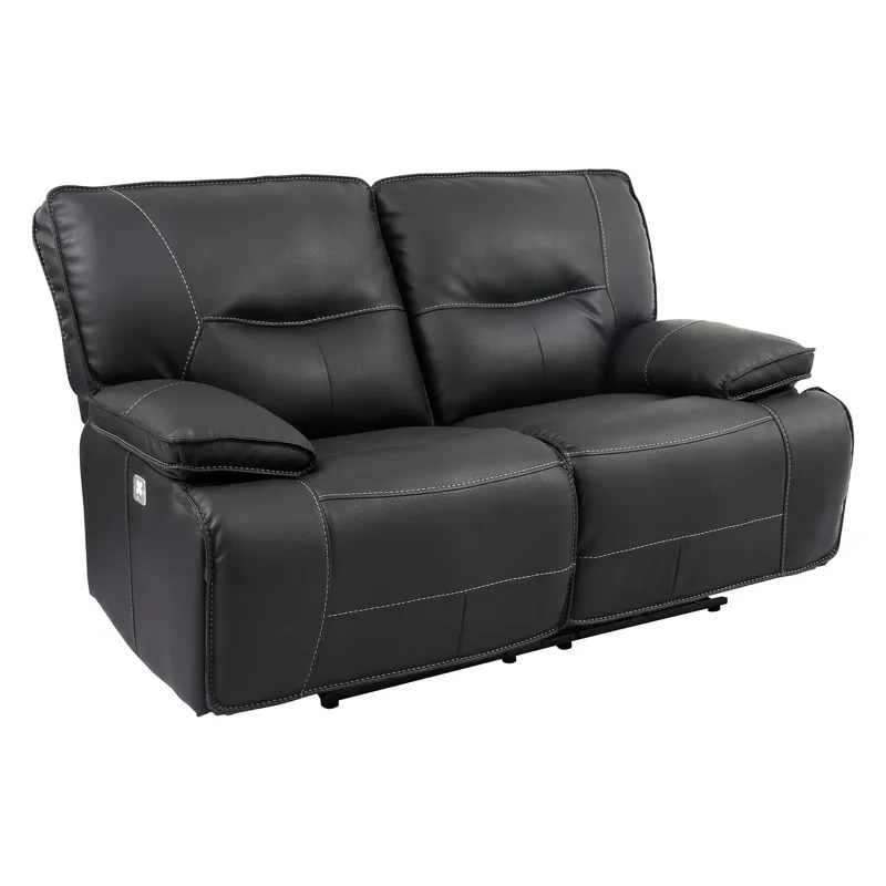 Spartacus Black Power Reclining Sofa and Loveseat