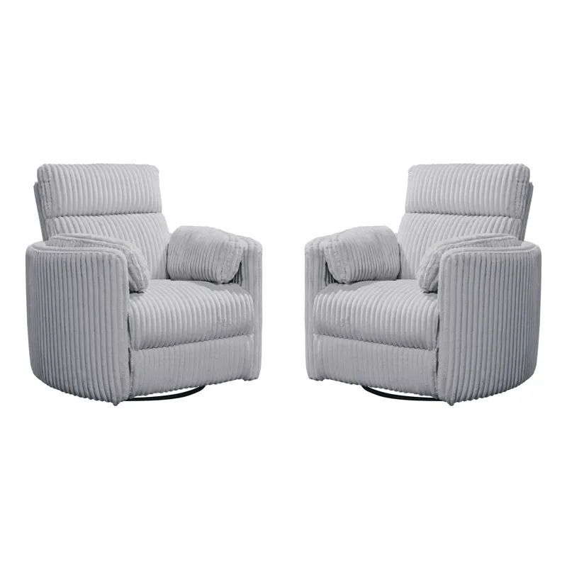 Radius Mega Grey Power Swivel Glider Recliner Two Pack