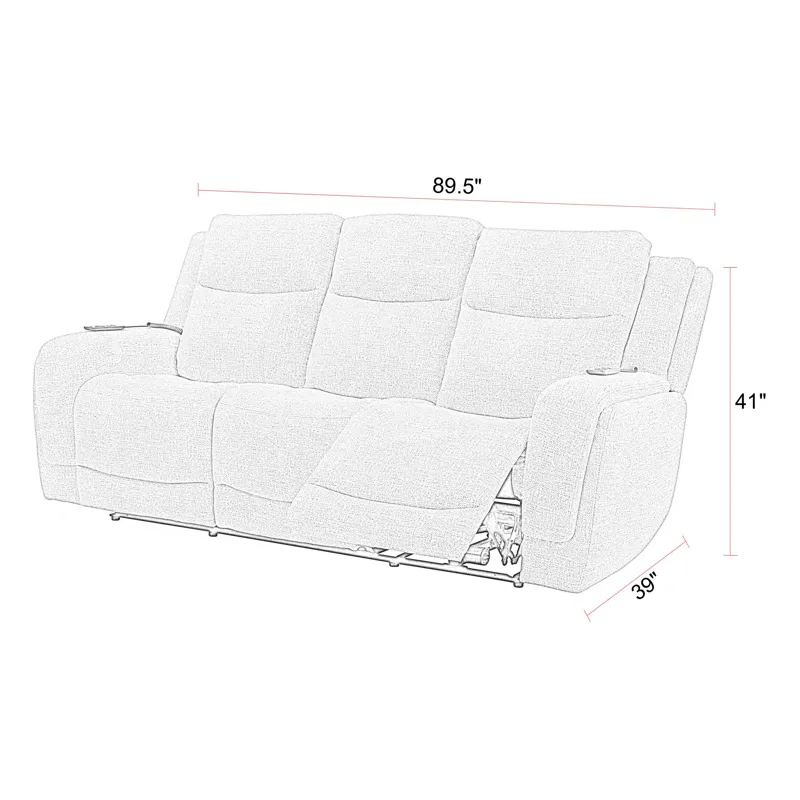 Penfield Frappe Power Reclining Sofa and Two Recliners
