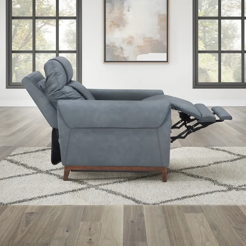 Conrad Blue Dusk Power High Leg Recliner P2